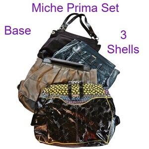 Miche Prima Purse Base 3 Shells Black Blue Silver Large Everyday Shoulder Bag‎